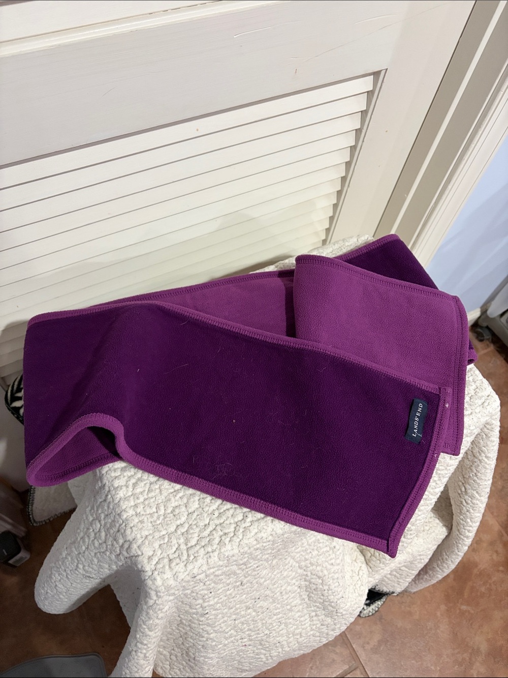 Lands' End Purple Fleece Scarf
